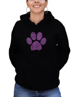 La Pop Art Women's Xoxo Dog Paw Word Hooded Sweatshirt