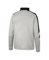 Men's Colosseum Gray and Black Army Knights Bushwood Fleece Quarter-Zip Jacket