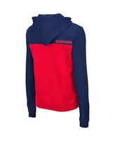 Women's Colosseum Navy, Red Ole Miss Rebels Aidan Lightweight Quarter-Zip Hoodie