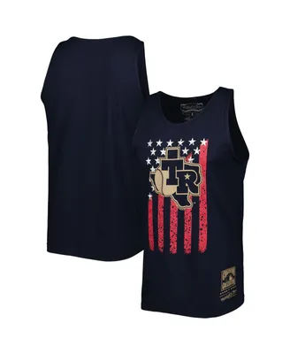 Men's Mitchell & Ness Navy Texas Rangers Cooperstown Collection Stars and Stripes Tank Top