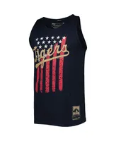 Men's Mitchell & Ness Navy Detroit Tigers Cooperstown Collection Stars and Stripes Tank Top