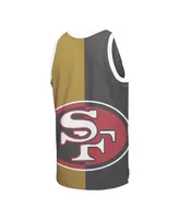 Men's Mitchell & Ness Joe Montana Black, Gold San Francisco 49ers Retired Player Graphic Tank Top