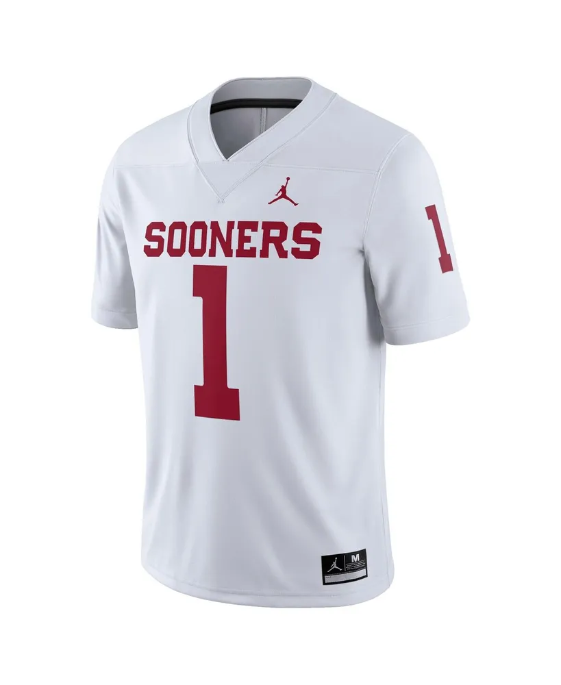 Men's Jordan White Oklahoma Sooners #1 Away Game Jersey