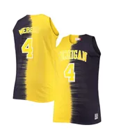 Men's Mitchell & Ness Chris Webber Navy, Maize Michigan Wolverines Big and Tall Player Tie-Dye Jersey