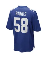 Men's Nike Carl Banks Royal New York Giants Game Retired Player Jersey