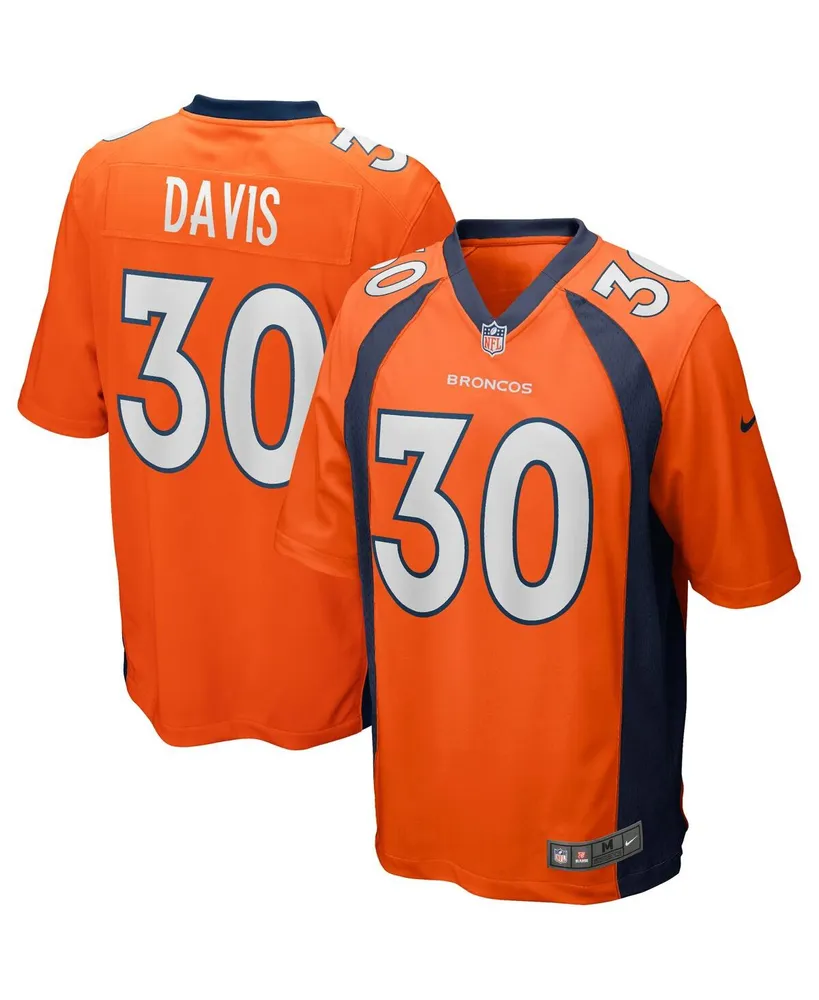 Men's Nike Terrell Davis Orange Denver Broncos Game Retired Player Jersey