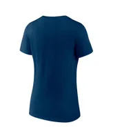 Women's Fanatics Deep Sea Blue Seattle Kraken Authentic Pro Core Collection Secondary Logo V-Neck T-shirt