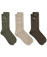 Polo Ralph Lauren 3 Pack Ribbed Cushion Foot Crew Men's Socks