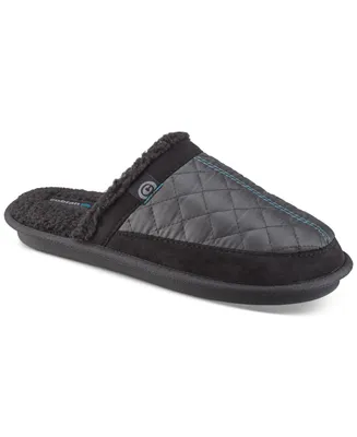 Cobian Men's Happy Camper Quilted Fleece-Lined Mule Slippers