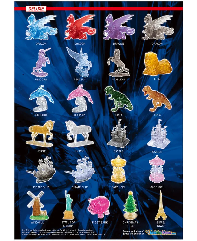 Bepuzzled 3D Crystal Triceratops Baby Puzzle Set, 61 Pieces