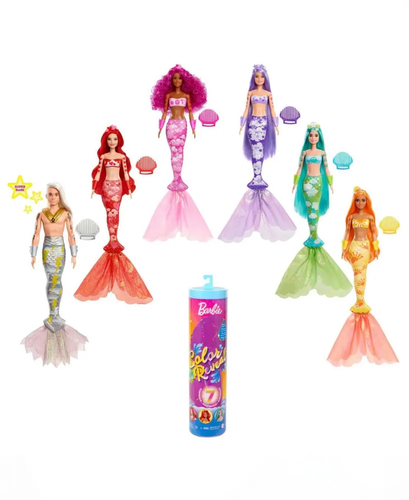 Barbie Color Reveal Doll with 6 Surprises, Rainbow Galaxy Series