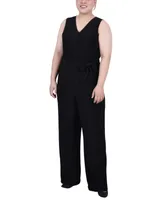 Ny Collection Plus Sleeveless Belted Jumpsuit