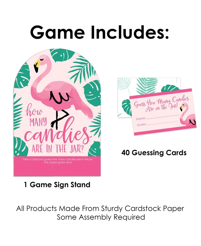 Pink Flamingo - How Many Candies Tropical Summer Party Candy Guessing Game