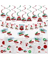 Big Dot of Happiness Merry Little Christmas Tree - Red Truck and Car Christmas Party Supplies Decoration Kit - Decor Galore Party Pack - 51 Pieces