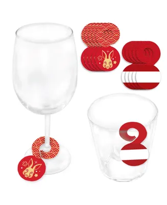 Big Dot of Happiness Lunar New Year - 2024 Year of the Dragon Paper Beverage - Drink Tags - Set of 24