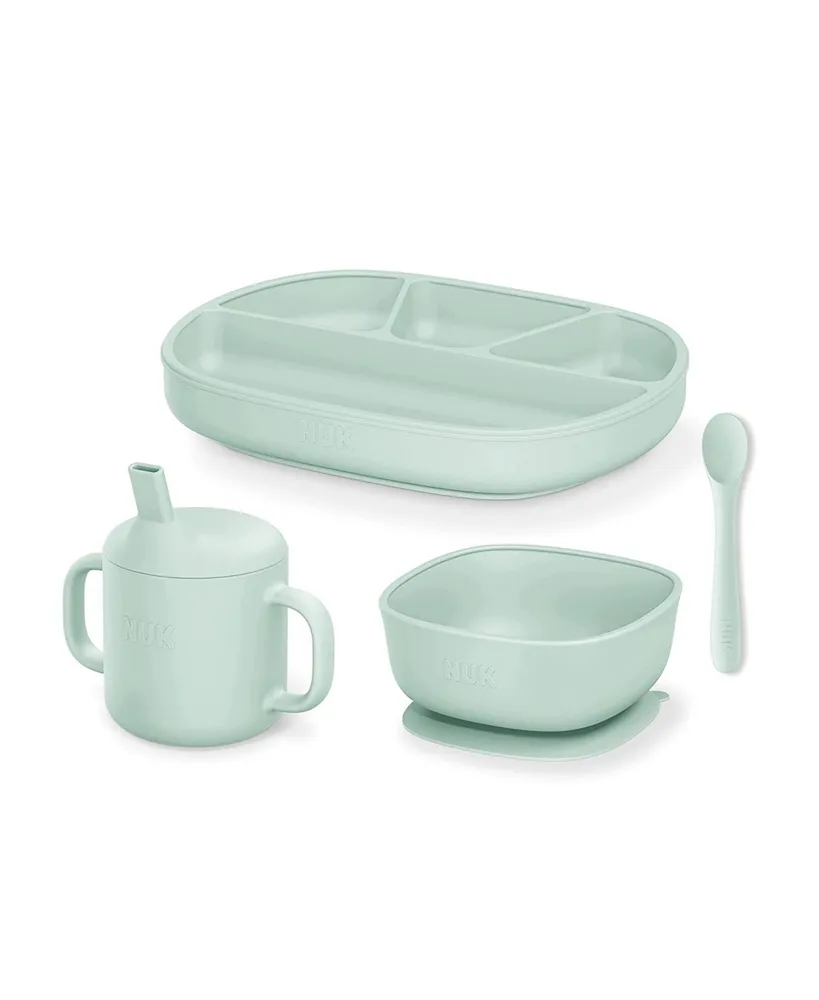 Nuk Baby 4 Piece Silicone Baby Tableware Set, Plate, Bowl, Cup and Spoon