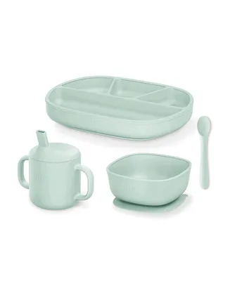 Nuk 4 Piece Silicone Baby Tableware Set, Plate, Bowl, Cup and Spoon