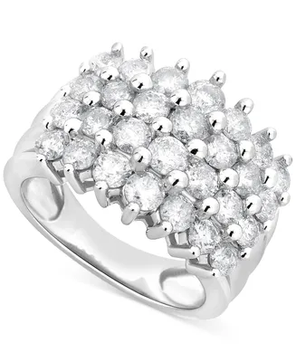 Diamond Multirow Cluster Ring (3 ct. t.w.) in 14k White Gold