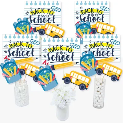 Back to School - First Day of School Centerpiece Sticks -Table Toppers-Set of 15