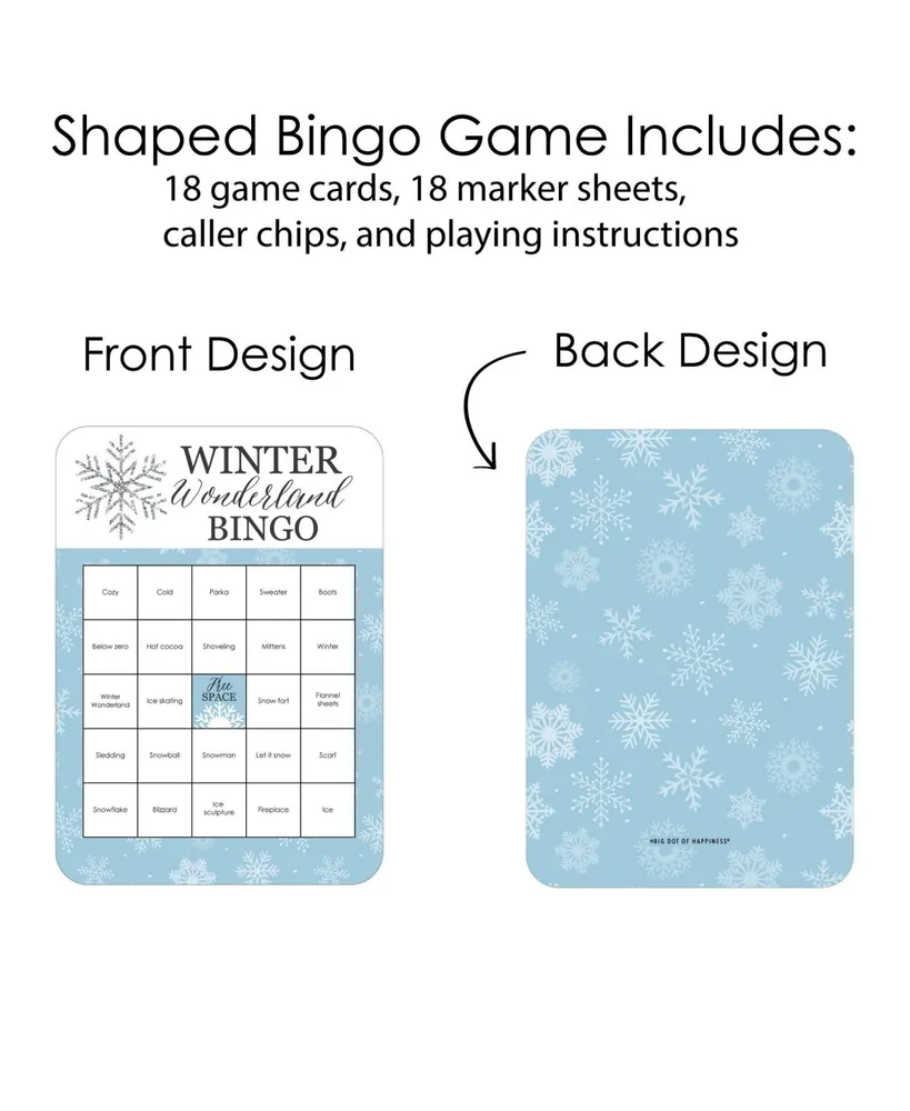 Winter Wonderland - Bingo Cards and Markers - Party Bingo Game - Set of 18