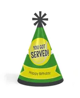 You Got Served - Tennis - Cone Tennis Ball Happy Birthday Party Hats - Set of 8