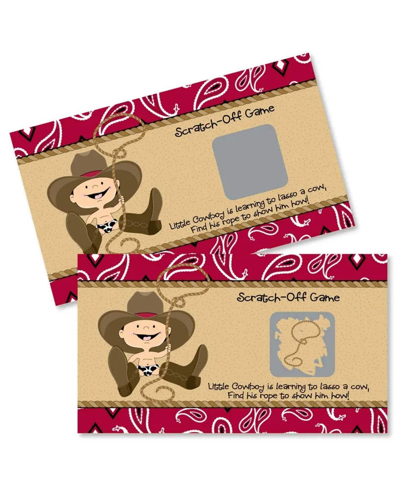 Big Dot Of Happiness Little Cowboy - Baby Shower or Birthday Party Game  Scratch Off Cards - 22 Ct | Plaza Las Americas