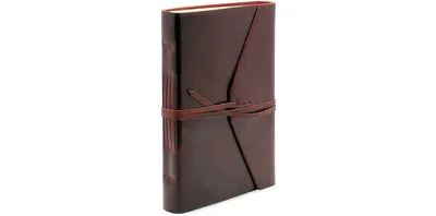 Bombay Brown Leather Journal with Tie 6" x 8.5" by Barnes & Noble