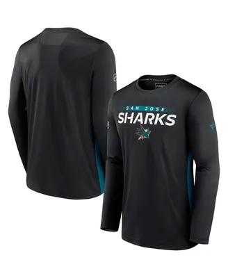 Men's Fanatics Black San Jose Sharks Authentic Pro Rink Performance Long Sleeve T-Shirt