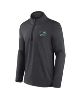 Men's Fanatics Heather Charcoal San Jose Sharks Authentic Pro Rink Quarter-zip Jacket