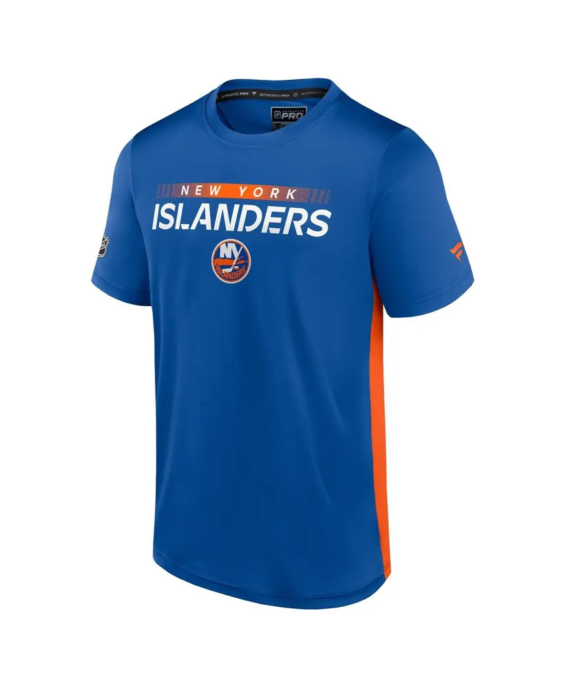 Men's Fanatics Royal, Orange New York Islanders Authentic Pro Rink Tech T-Shirt