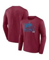 Men's Fanatics Burgundy Colorado Avalanche Authentic Pro Core Collection Secondary Long Sleeve T-Shirt