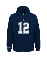 Big Boys Mitchell & Ness Navy Dallas Cowboys Retired Player Name and Number Pullover Hoodie