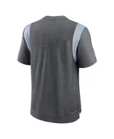 Men's Nike Heather Charcoal Los Angeles Chargers Sideline Tonal Logo Performance Player T-shirt