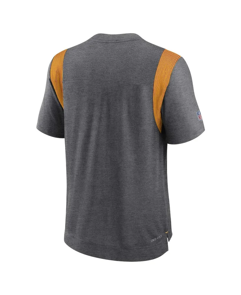 Men's Nike Heather Charcoal Green Bay Packers Sideline Tonal Logo Performance Player T-shirt