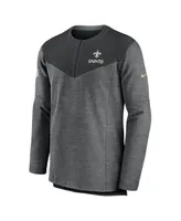 Men's Nike Charcoal New Orleans Saints Sideline Lockup Performance Quarter-zip Jacket