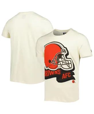 Men's New Era Cream Cleveland Browns Sideline Chrome T-shirt