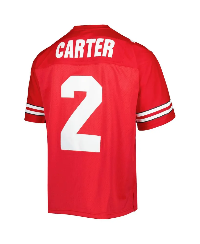 Men's Mitchell & Ness Cris Carter Scarlet Ohio State Buckeyes Authentic Jersey