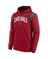 Men's Nike Cardinal Arizona Cardinals Sideline Athletic Stack Performance Pullover Hoodie