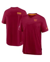 Men's Nike Burgundy Washington Commanders Sideline Coach Chevron Lock Up Logo V-neck Performance T-shirt