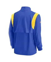 Men's Nike Royal Los Angeles Rams Sideline Coach Chevron Lockup Quarter-zip Long Sleeve Top