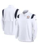 Men's Nike White Chicago Bears Sideline Coach Chevron Lockup Quarter-zip Long Sleeve Top