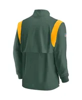 Men's Nike Green Bay Packers Sideline Coach Chevron Lockup Quarter-zip Long Sleeve Top