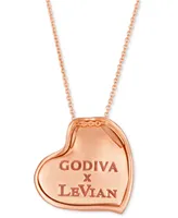 Le Vian Godiva x Le Vian Chocolate Enamel Ganache Heart Pendant Necklace Featuring Chocolate Diamond (1-3/8 ct. t.w.) & Enamel Pave in 14k Rose Gold