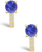 Macy's Tanzanite (1-/8 Ct. t.w.) and Diamond (1/8 Stud Earrings