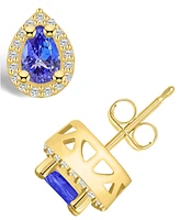 Macy's Tanzanite (/ Ct. t.w.) and Diamond (1/ Halo Stud Earrings