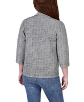 Ny Collection Women's 3/4 Sleeve Ponte Jacket