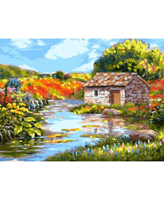 Crafting Spark Painting by Numbers Kit Crafting Spark House near the River  A134 19.69 x 15.75 in