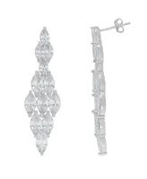 Macy's Fine Silver Plated Cubic Zirconia Chandelier Earrings