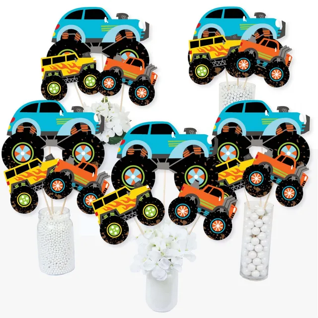 Big Dot Of Happiness Smash and Crash Monster Truck Cards and Markers  Birthday Party Bingo Game 18 Ct