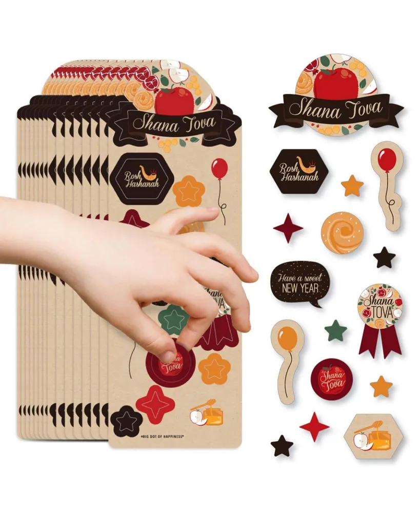 Rosh Hashanah - New Year Favor Kids Stickers - 16 Sheets - 256 Stickers